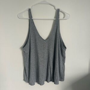 Free People Gray Sleeveless Relaxed Tank Top